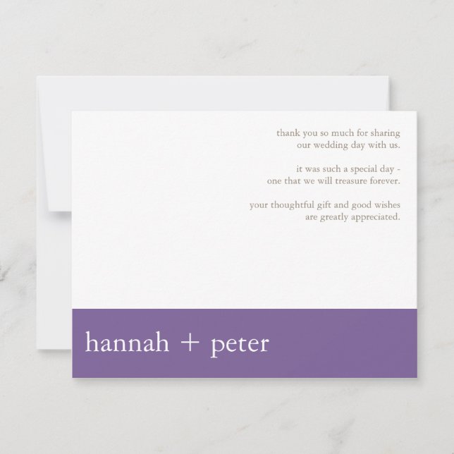 Lavendar Banner :: Thank You Card (Front)