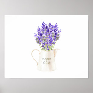 Lavendar Bouquet in a Jug Poster
