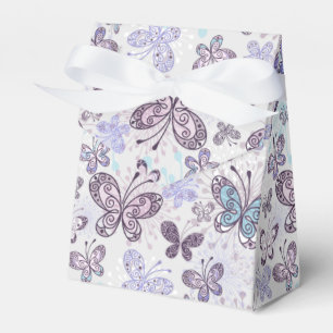 Lavendar Butterflies Tent with Ribbon Favour Box