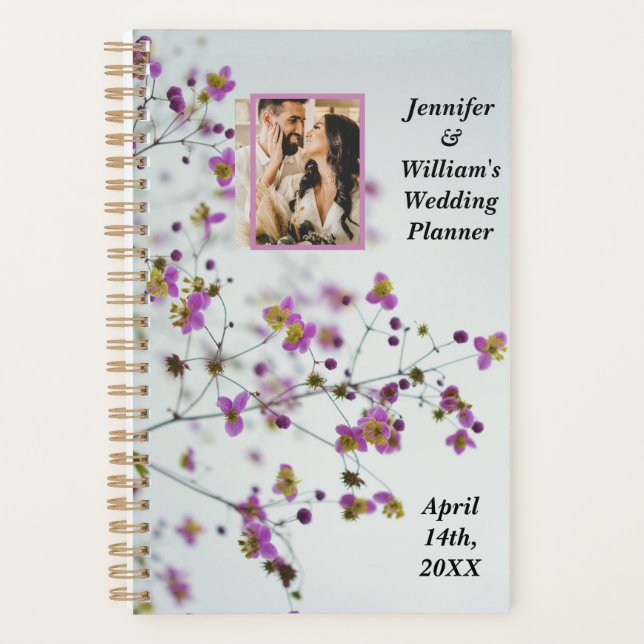 Lavendar Coloured Florals Wedding 1-image Planner (Front)