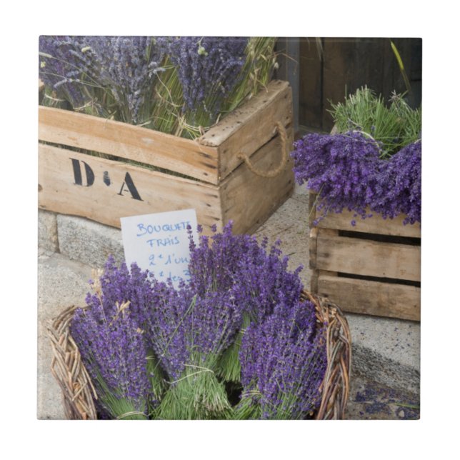 Lavendar for sale, Provence, France Tile (Front)