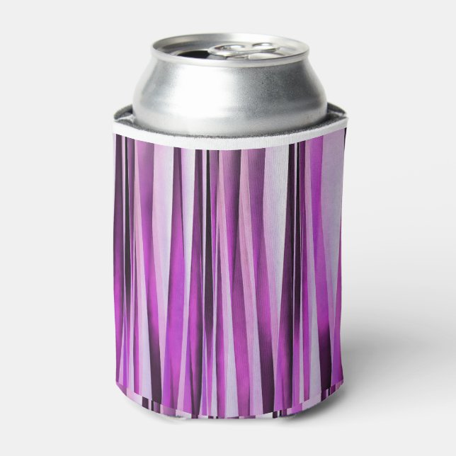 Lavendar, Iris and Grape Stripy Pattern Can Cooler (Can Front)