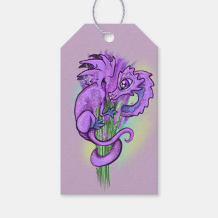 Lavendar little herb dragon gift tags