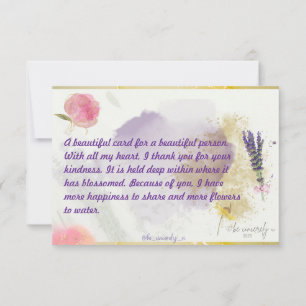 Lavendar, Pink, Purple, Gold, Glittery Blank Card