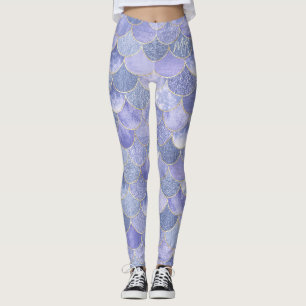 Lavendar Purple Monogram Mermaid Leggings