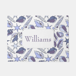 Lavendar Seashells   Add Your Name Doormat