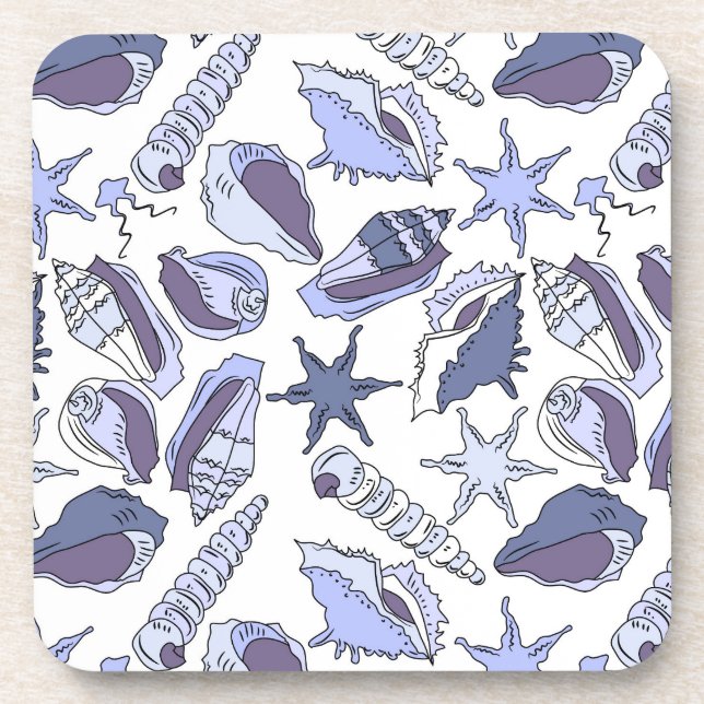 Lavendar Seashells Coaster (Front)