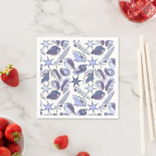 Lavendar Seashells Napkin