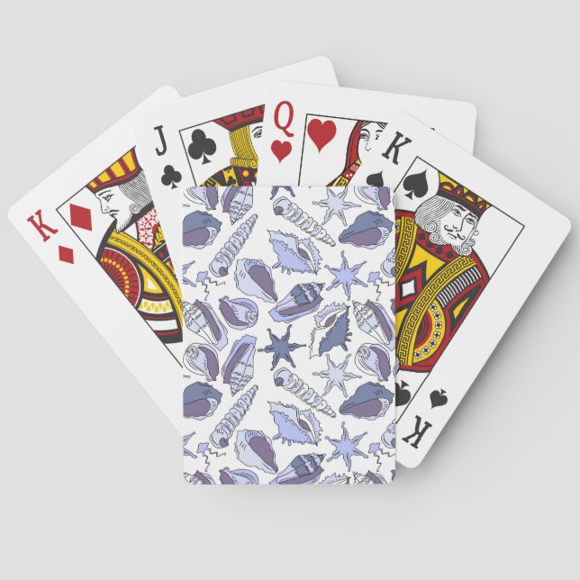 Lavendar Seashells Playing Cards (Back)