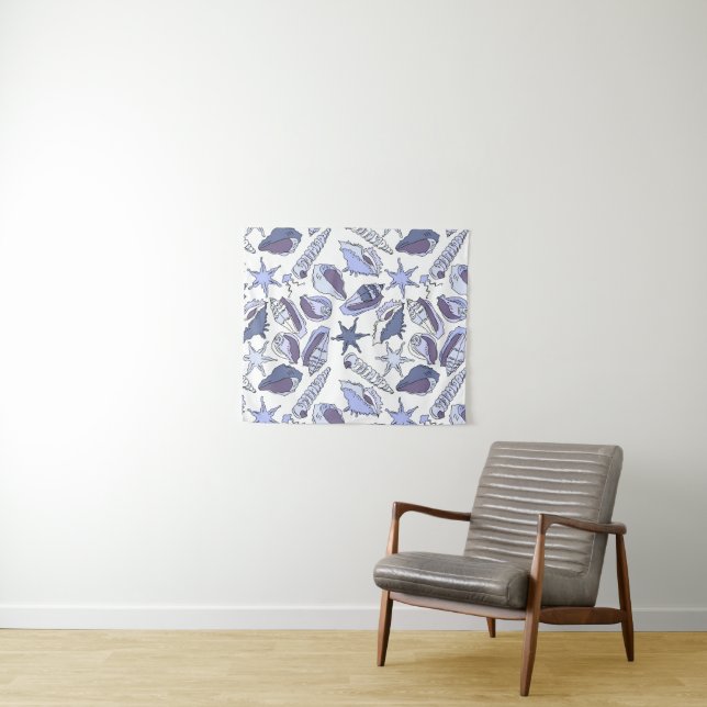 Lavendar Seashells Tapestry (In Situ (Horizontal))
