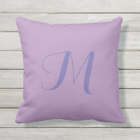 Lavendar Solid Colour Monogram Outdoor Pillow