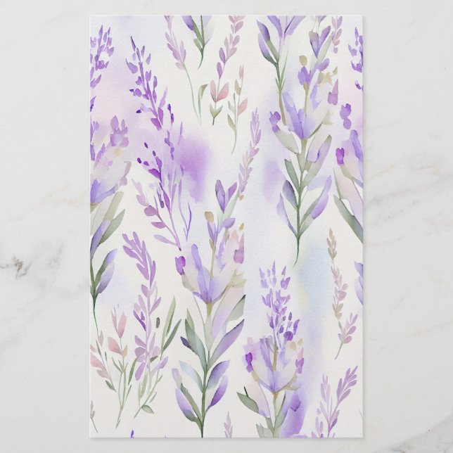 Lavendar Watercolor Soap Wrap Paper Sheet (Front)