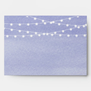 Lavendar Watercolor String Lights Envelope