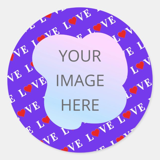 Lavende LOVE Stylish Classic Round Sticker (Front)