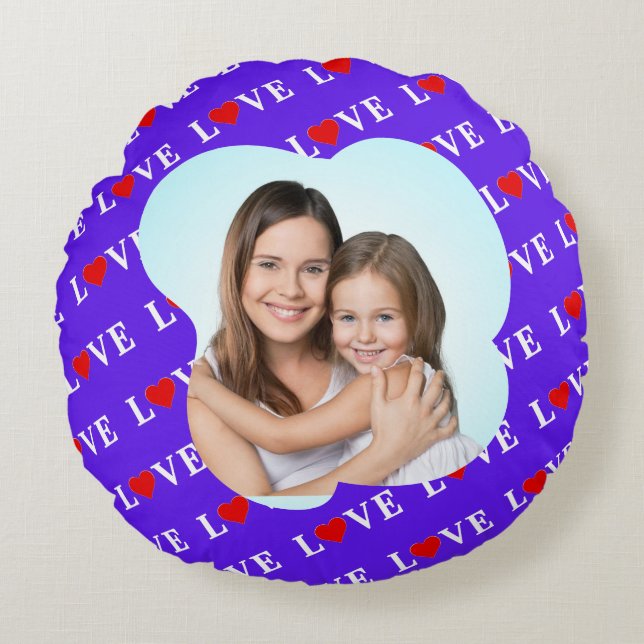 Lavende LOVE Stylish Round Cushion (Front)