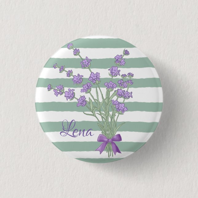 Lavendelstrauss, personalisiert  3 cm round badge (Front)