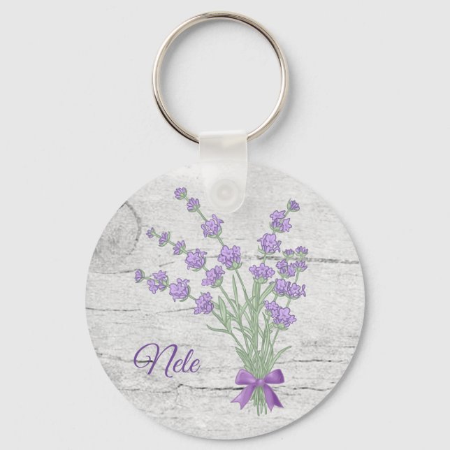 Lavendelstrauss, personalisiert key ring (Front)