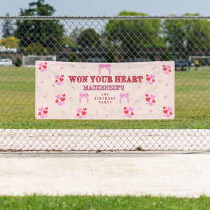 LAVENDER 1ST BIRTHDAY 1 YOUR HEART OUTDOOR GIRL'S BANNER