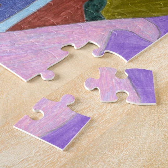 "Lavender" Abstract Art Jigsaw Puzzle (Side)