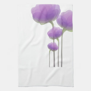 Lavender Abstract Flowers Kitchen Towel
