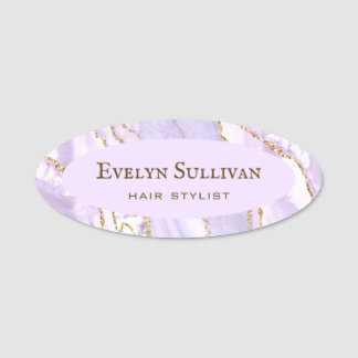 Lavender Agate Name Tag