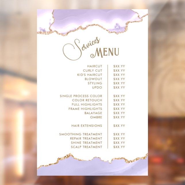 Lavender Agate Services Menu (Sheet 2)