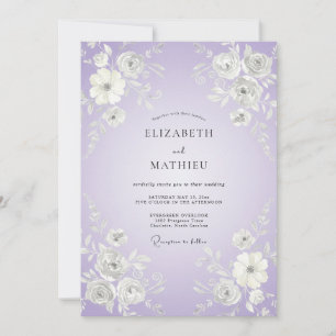 Lavender Airy Botanical Wedding Invitation