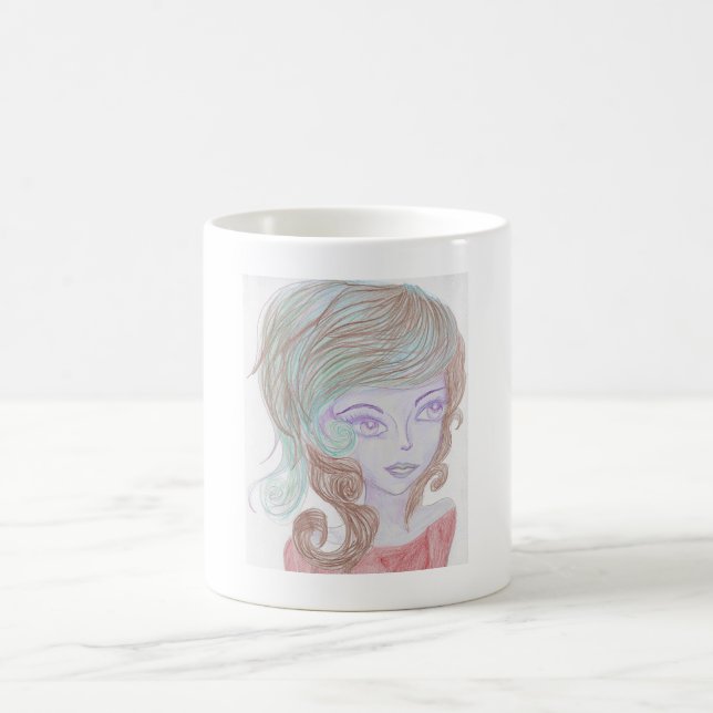 Lavender Alien Faux Canvas Print Coffee Mug (Center)