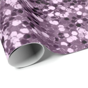 Lavender Amethyst Purple Glitter  Wedding Bridal Wrapping Paper