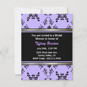 Lavender and Black Bridal Shower Invitation