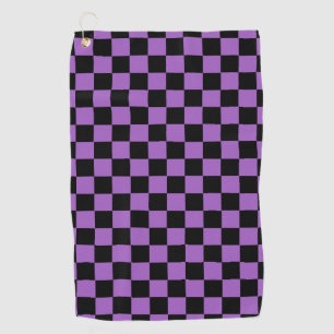 Lavender and Black Checkered Pattern   Golf Towel
