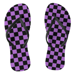 Lavender and Black Checkered Pattern  Jandals