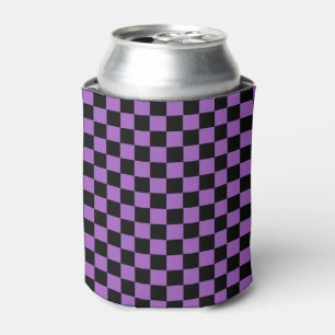 Lavender and Black Chequered Pattern  Can Cooler