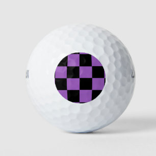 Lavender and Black Chequered Pattern Golf Balls