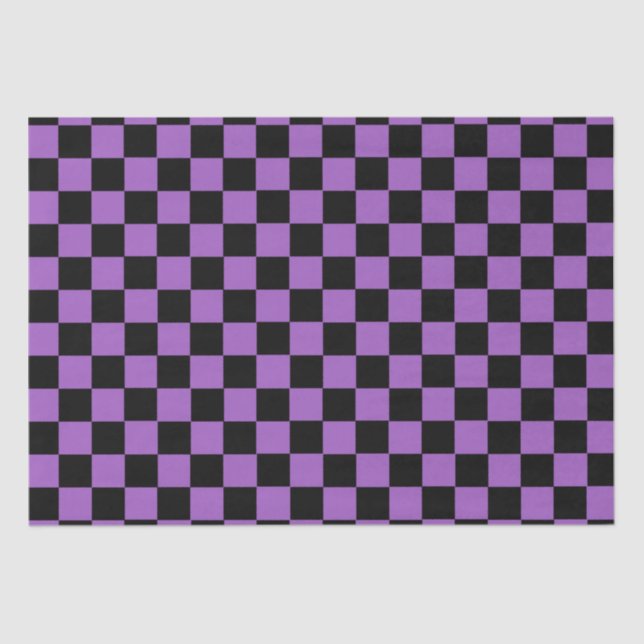 Lavender and Black Chequered Pattern  Tissue Paper (Front)