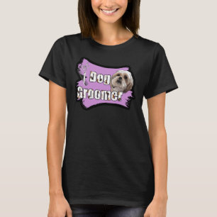 Lavender And Black Dog Groomer Graphic With Shih T T-Shirt
