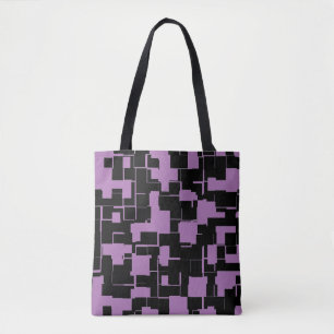 Lavender and Black Trendy Pattern Tote Bag