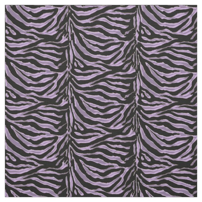 Lavender and Black Zebra Animal Print Fabric (Swatch)