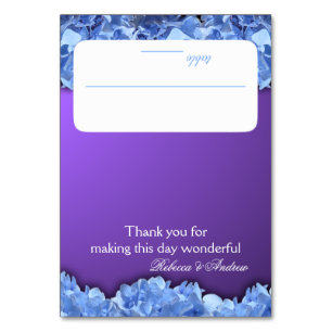 Lavender and Blue Hydrangeas Seating Card