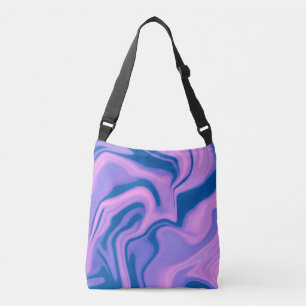 Lavender and Blue Liquid Marble Tote