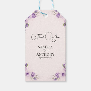 Lavender and Blush Rose Wedding Gift Tags