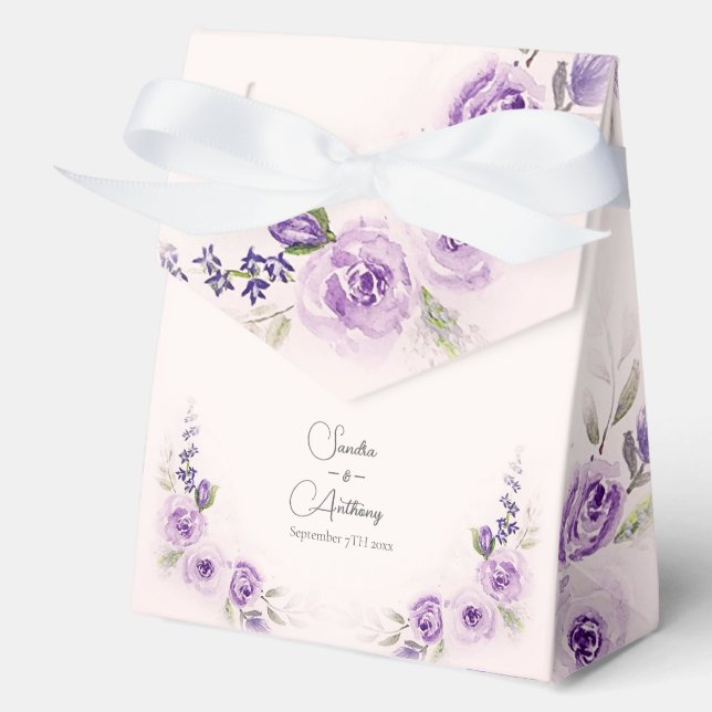 Lavender and Blush Wedding Favour Boxes (Front)