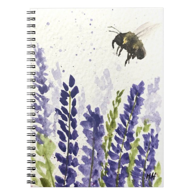 Lavender and bumblebee notebook (Front)