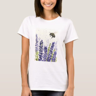 Lavender and bumblebee Purple flowers T-Shirt
