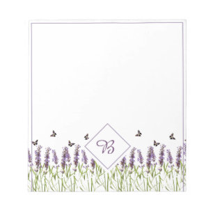 Lavender and butterflies notepad