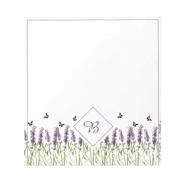 Lavender and butterflies notepad (Front)