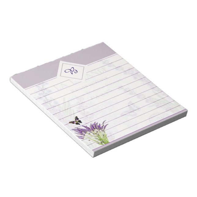 Lavender and butterfly notepad (Angled)