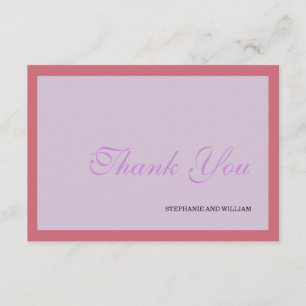 Lavender and Coral Wedding Thank You Card
