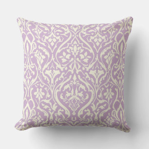 Lavender and Cream Damask Cushion