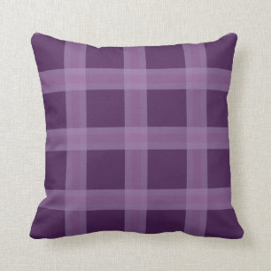 Lavender And Deep Purple Plaid Throw Pillow